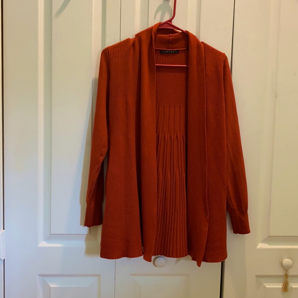 Cyrus Burnt Orange Cardigan Sweater Sz S